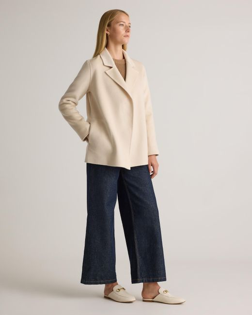 Quince Natural Mongolian Cashmere Double-Faced Open Blazer