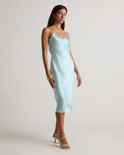 Quince Blue Slip Dress, Silk