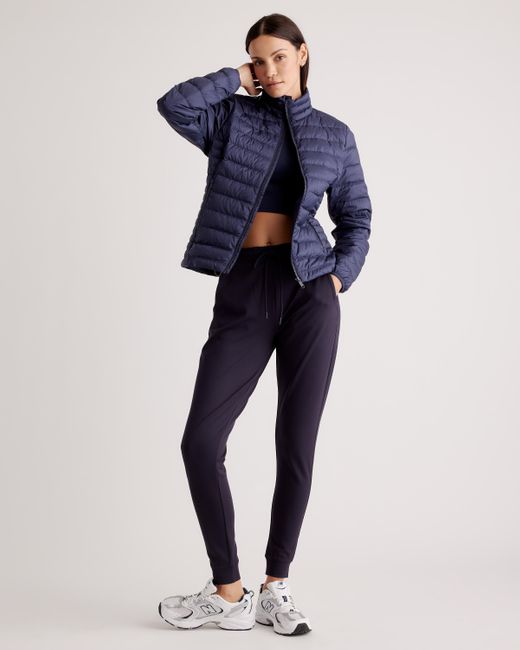 Quince Blue Lightweight Down Packable Puffer Jacket, Recycled Polyester