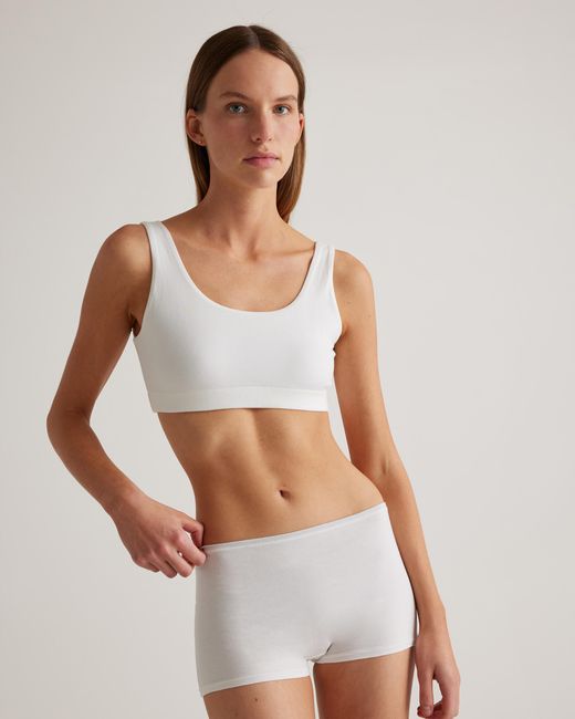Quince White Boyshort, Organic Cotton