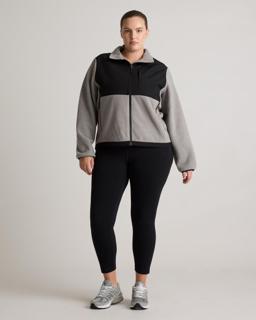 Quince Black Polar Fleece Full-Zip Jacket, Recycled Polyester