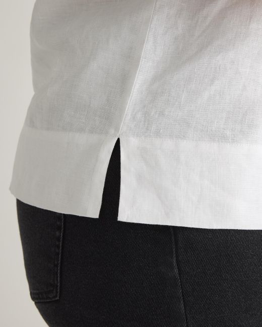 Quince White 100% European Linen Short Sleeve Shirt