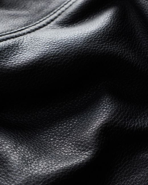 Quince Black Oversized Biker Jacket, Leather