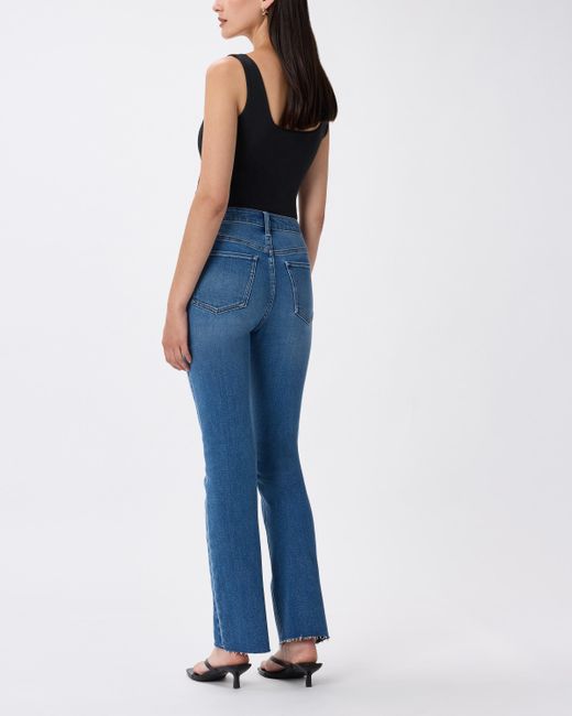Quince Blue Bella Stretch Kick Flare Jeans, Organic Cotton
