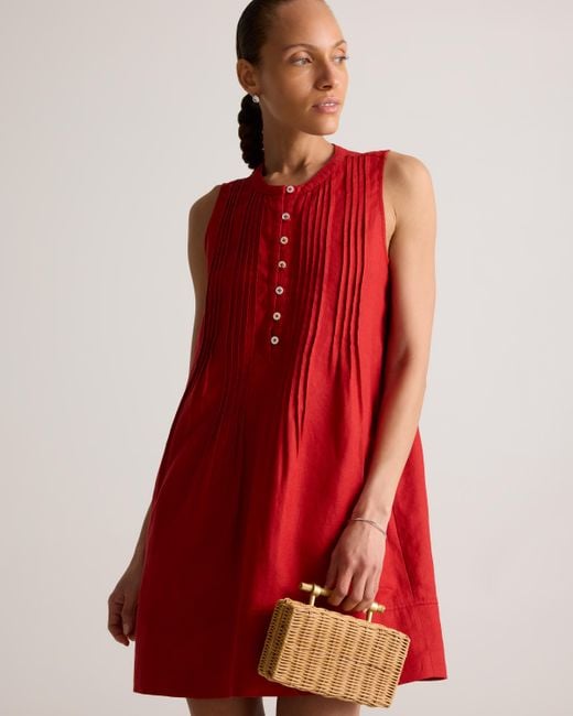Quince 100% European Linen Sleeveless Swing Dress in Red | Lyst Quince 100% European Linen Sleeveless Swing Dress in Red | Lyst