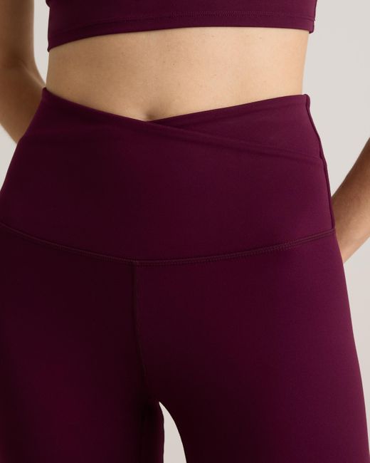 Quince Purple Ultra-Form High-Rise Crossover Legging, Nylon/Spandex