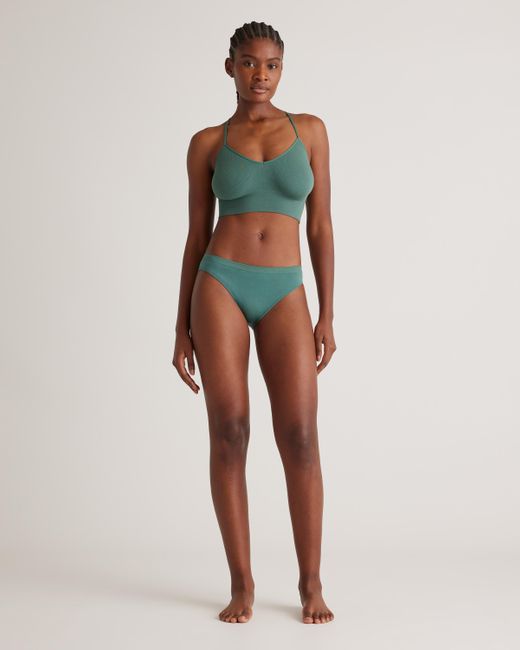 Quince Blue Smoothing Comfort Bikini, Nylon/Spandex