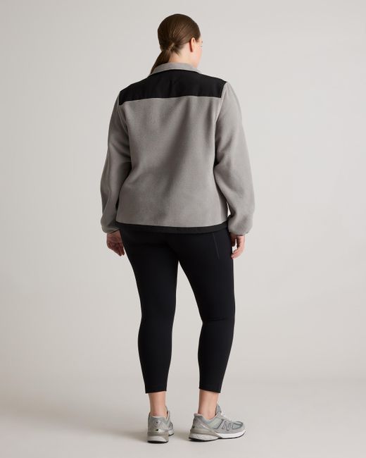 Quince Black Polar Fleece Full-Zip Jacket, Recycled Polyester