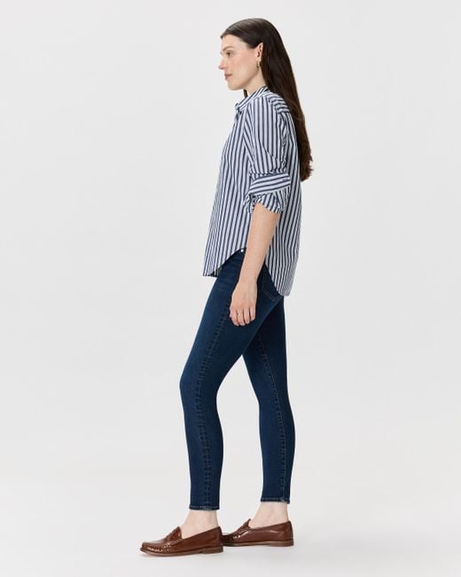 Quince Blue Nina Stretch Pull-On Skinny Jeans, Cotton