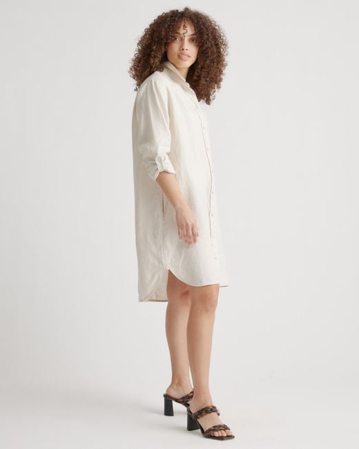 Maxi Dress Shirt Linen Dress Quince 100% European Linen Shirt Dress,  Organic Linen In Natural Lyst