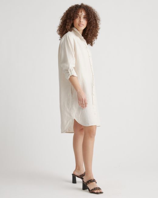 Quince Natural 100% European Linen Shirt Dress, Organic Linen