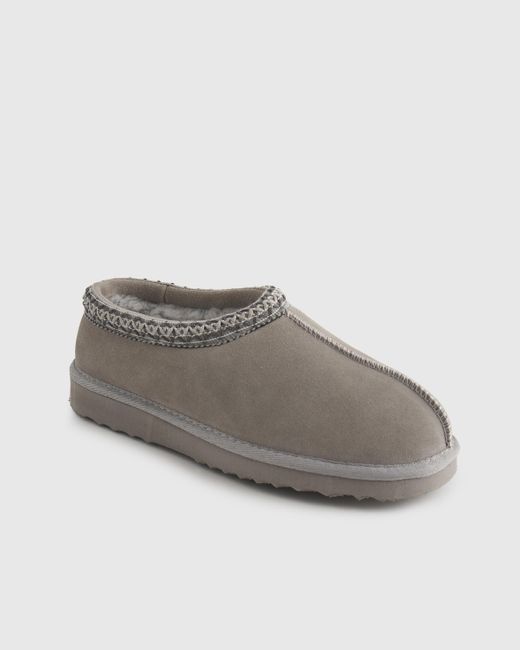 Quince Gray Australian Shearling Clog Slipper, Suede Leather