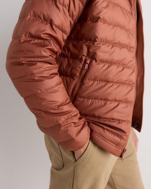 Quince Brown Lightweight Down Packable Puffer Jacket, Recycled Polyester for men