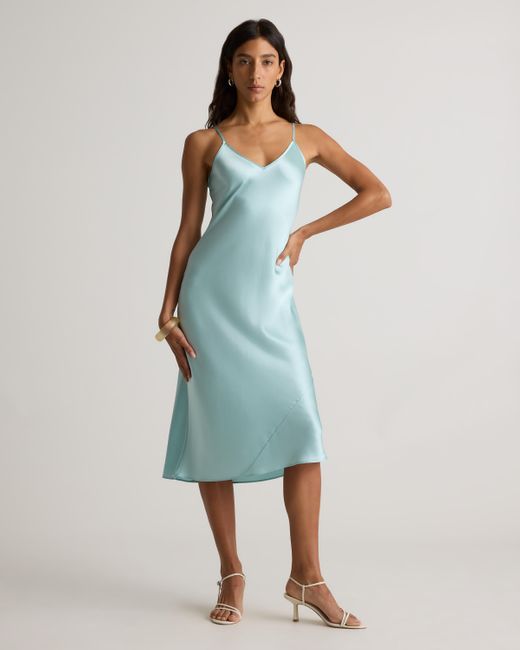Quince Blue Slip Dress, Silk