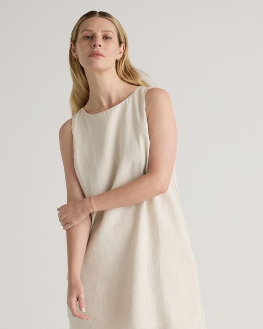 Quince Natural 100% European Linen Tank Top Mini Dress
