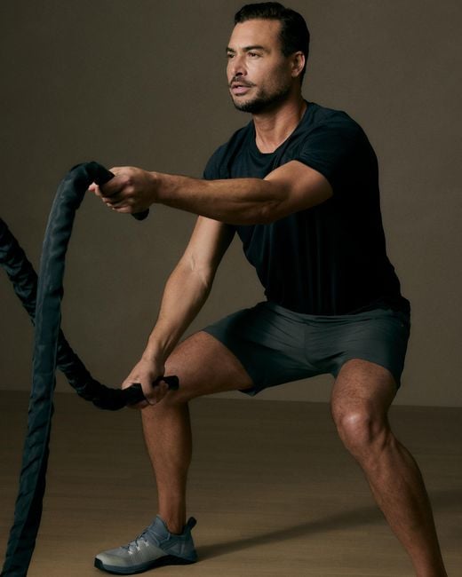 Quince Black Mesh Performance Training Tee, Recycled Polyester for men