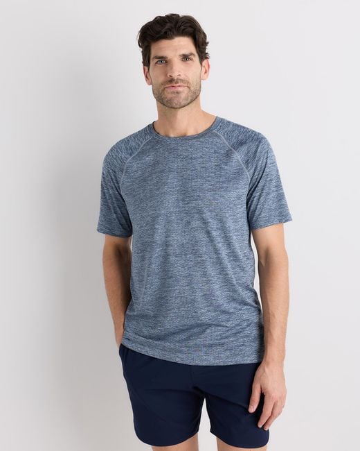 Quince Blue Mesh Performance Training Tee, Recycled Polyester for men