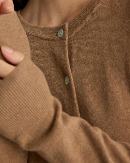 Quince Blue Mongolian Cashmere Cardigan Sweater
