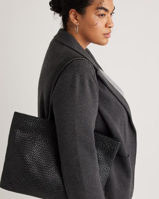 Quince Gray Knit Blazer, Organic Cotton