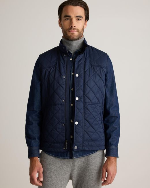 Quince Blue Featherless Quilted Vest, Nylon for men
