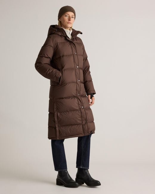 Quince Brown Responsible Down Long Puffer Jacket, Recycled Polyester