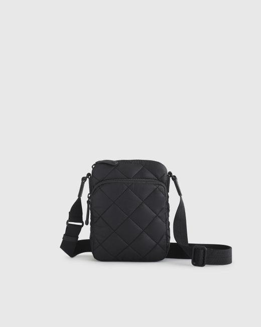 Quince Black Transit Quilted Phone Crossbody, Nylon