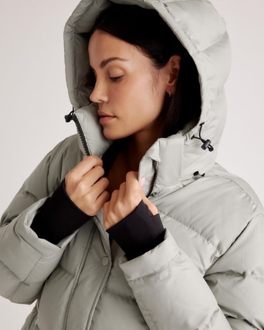 Quince Gray Responsible Down Cropped Puffer Jacket, Recycled Polyester