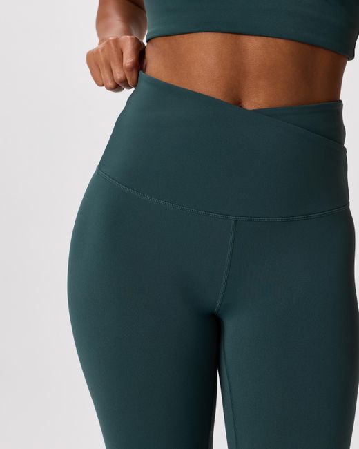 Quince Blue Ultra-Form High-Rise Crossover Legging, Nylon/Spandex