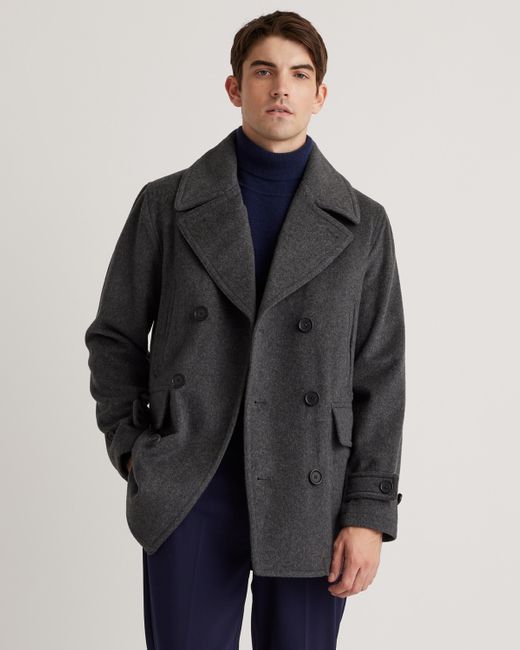 Quince Gray Italian Wool Peacoat, Wool/Nylon for men