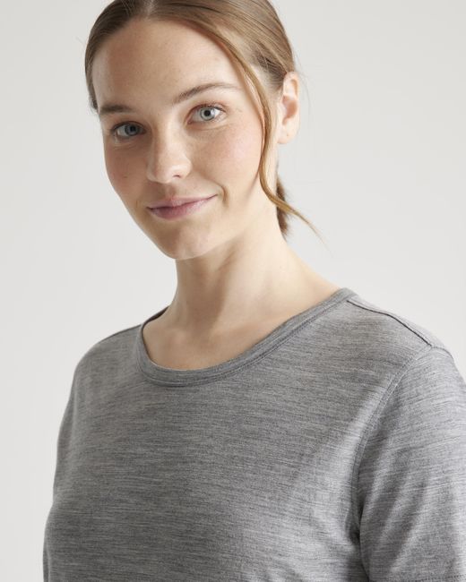 Quince Gray 100% Merino Wool All-Season Base Layer Tee, Merino/Cotton