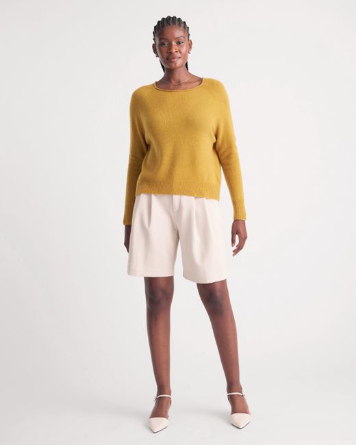 Quince Yellow Mongolian Cashmere Boatneck Sweater
