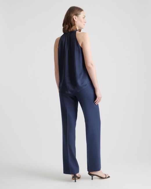 Quince Blue Halter Top, Silk