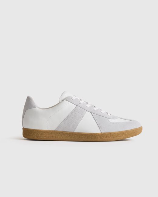 Quince Men's White Italian Leather Suede Lifestyle Sneaker