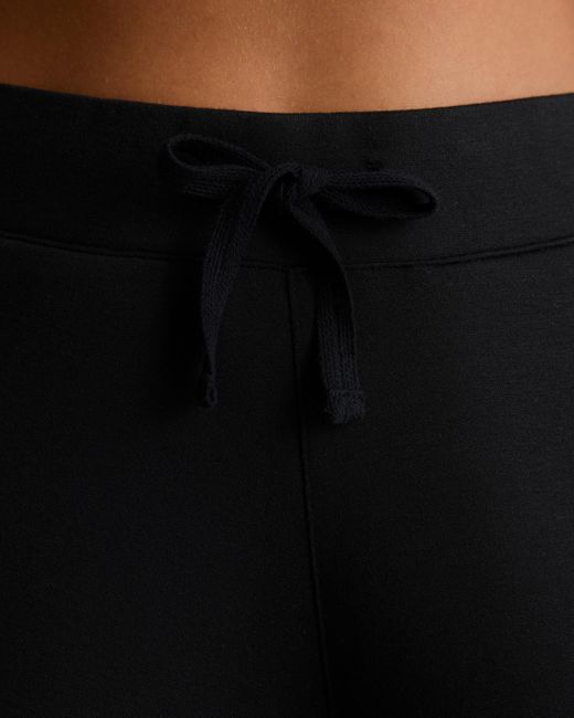 Quince Black Supersoft Fleece Wide Leg Pant, Lenzing Modal