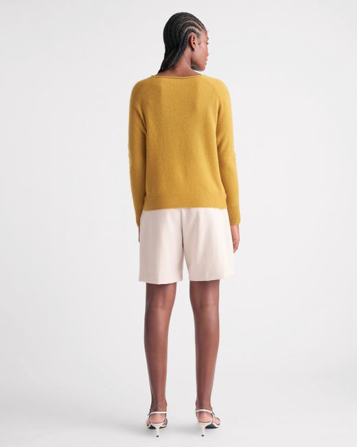 Quince Yellow Mongolian Cashmere Boatneck Sweater