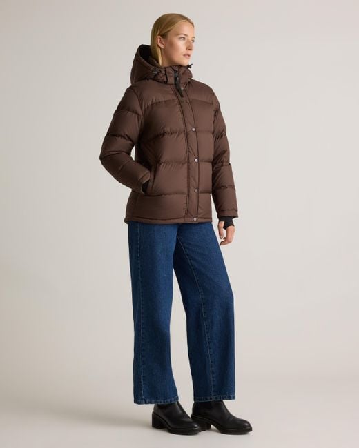Quince Brown Responsible Down Puffer Jacket, Recycled Polyester