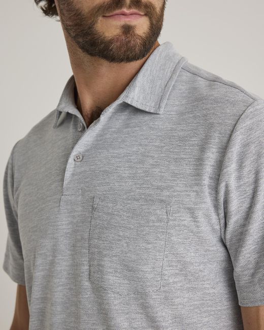 Quince Gray Propique Performance Polo, Recycled Polyester for men