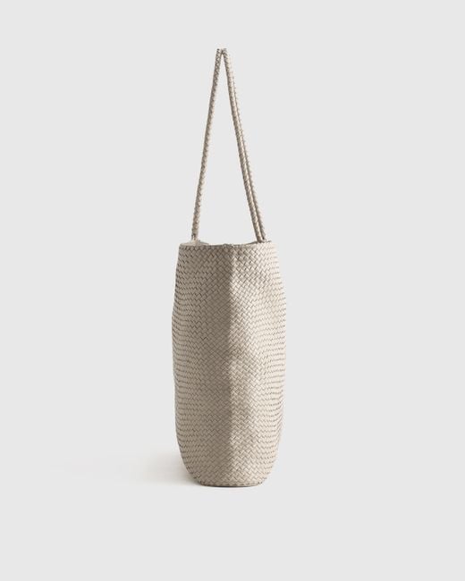 Quince Natural Italian Leather Handwoven Tote
