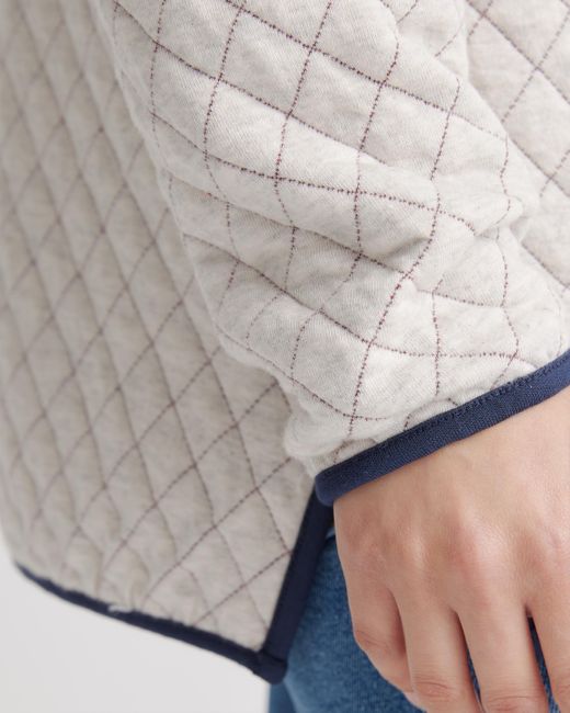 Quince Red Reversible Quilted Pullover, Organic Cotton
