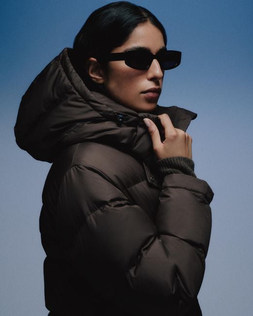 Quince Brown Responsible Down Long Puffer Jacket, Recycled Polyester