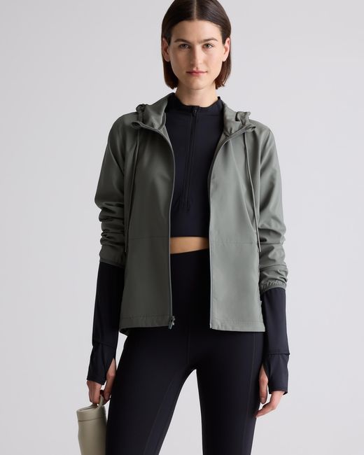 Quince Gray Micro Ripstop Packable Hike Jacket, Polyester