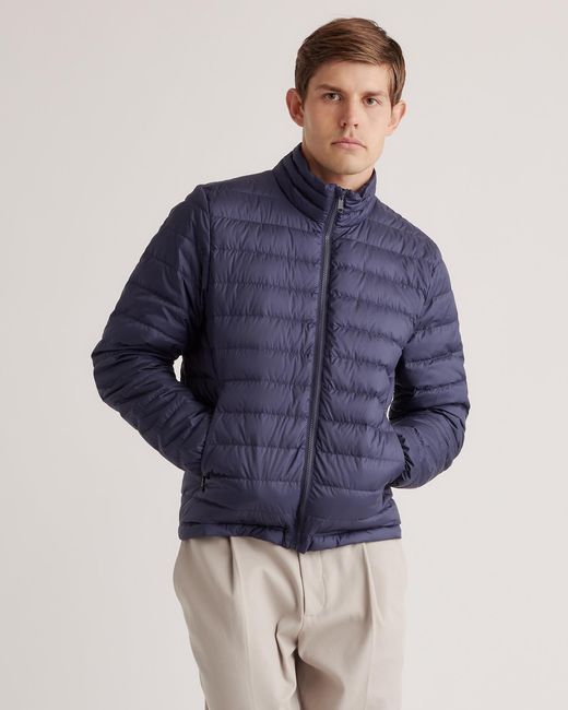 Quince Blue Lightweight Down Packable Puffer Jacket, Recycled Polyester for men