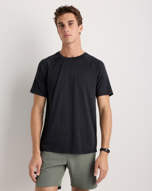 Quince Black Mesh Performance Training Tee, Recycled Polyester for men