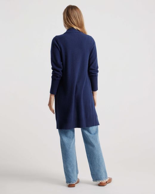 Quince Blue Mongolian Cashmere Duster Cardigan Sweater