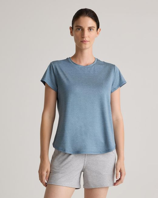 Quince Blue Flowknit Breeze Tee, 100% Polyester