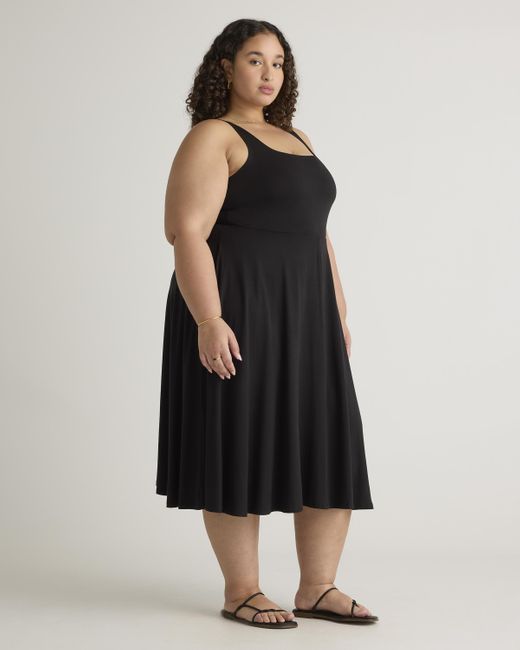 Quince Tencel Jersey Fit & Flare Dress in Black | Lyst Quince Tencel Jersey Fit & Flare Dress in Black | Lyst