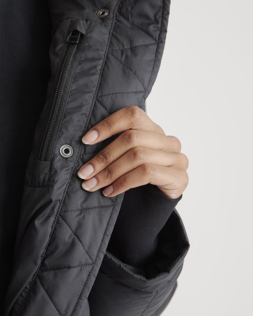 Quince Black Responsible Down Cropped Puffer Jacket, Recycled Polyester