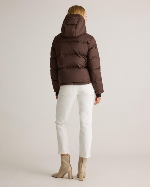 Quince Brown Responsible Down Cropped Puffer Jacket, Recycled Polyester