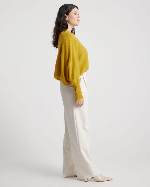 Quince Yellow Mongolian Cashmere Batwing Sweater