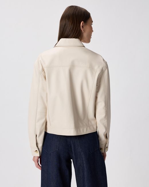 Quince Natural Cropped Jacket, Leather
